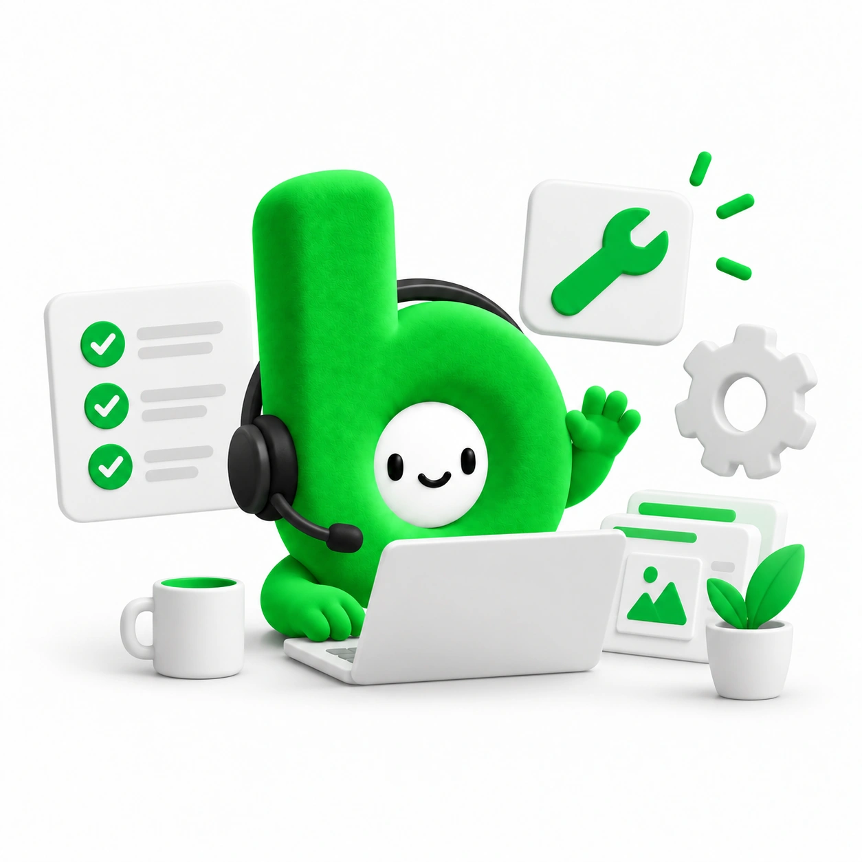 Website support workspace illustration