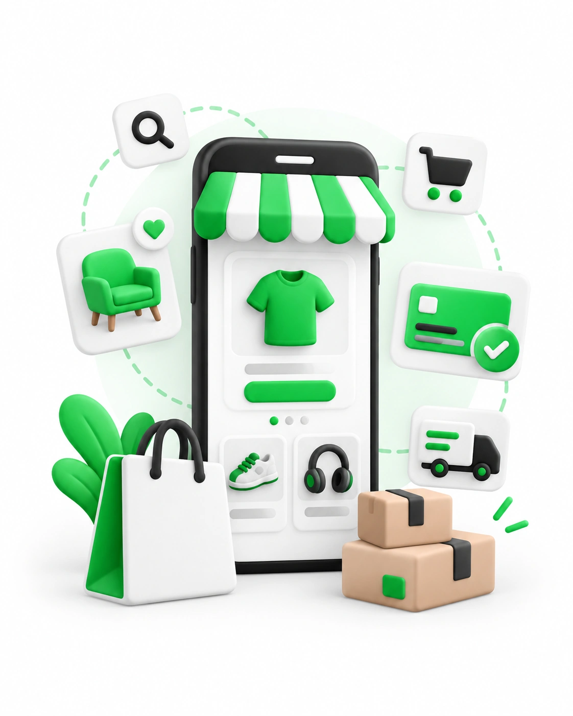 Ecommerce website design illustration