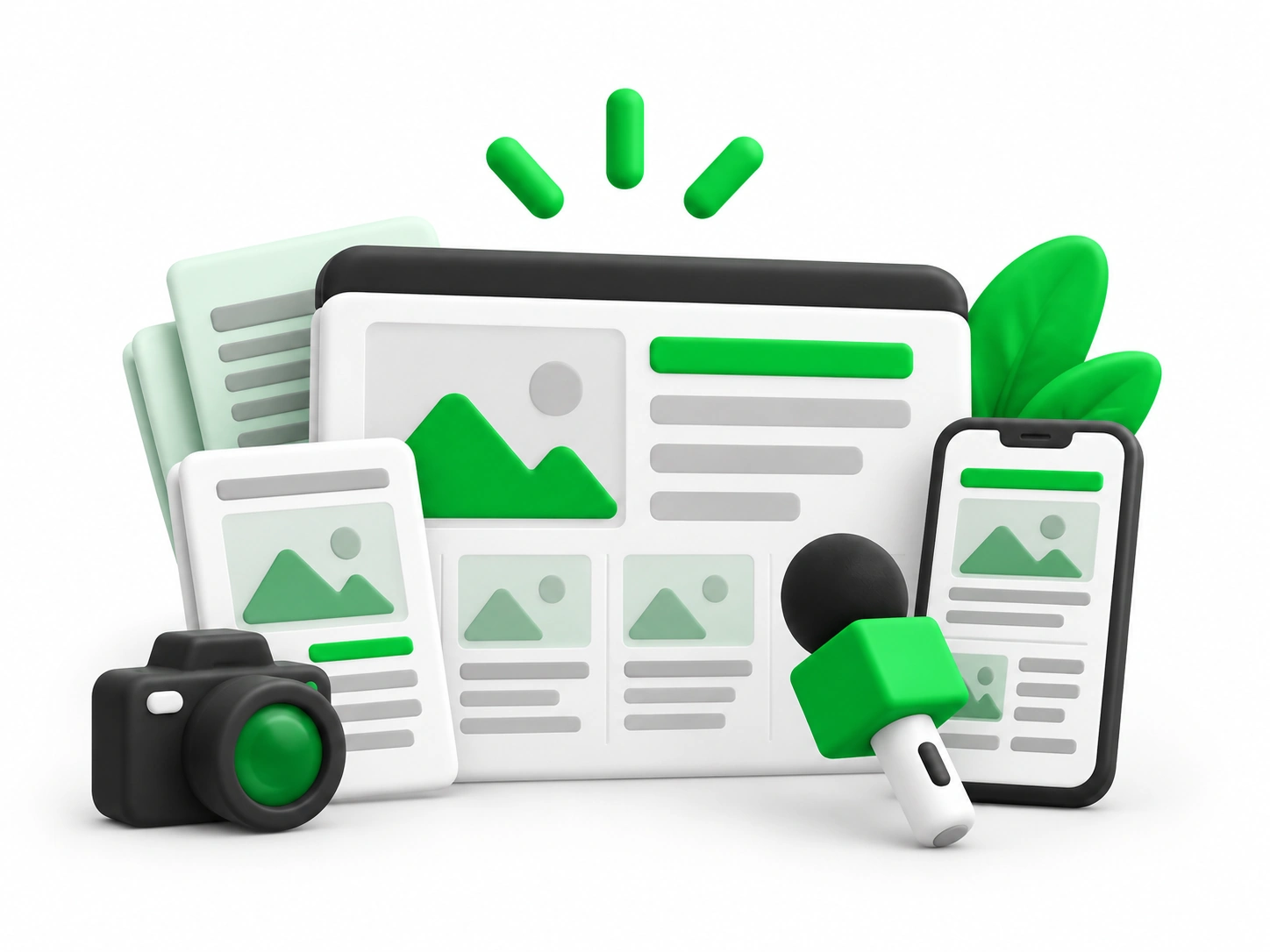 News website design illustration