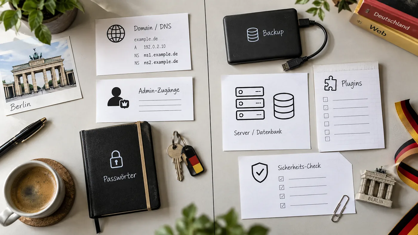 WordPress website support handover checklist for access and technical baseline in Germany