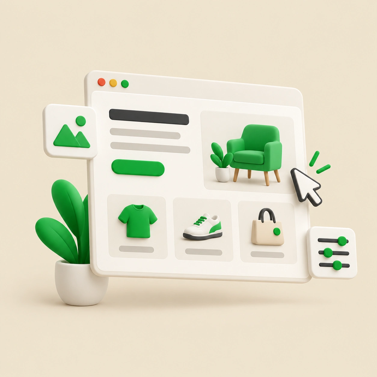 Desktop web design illustration