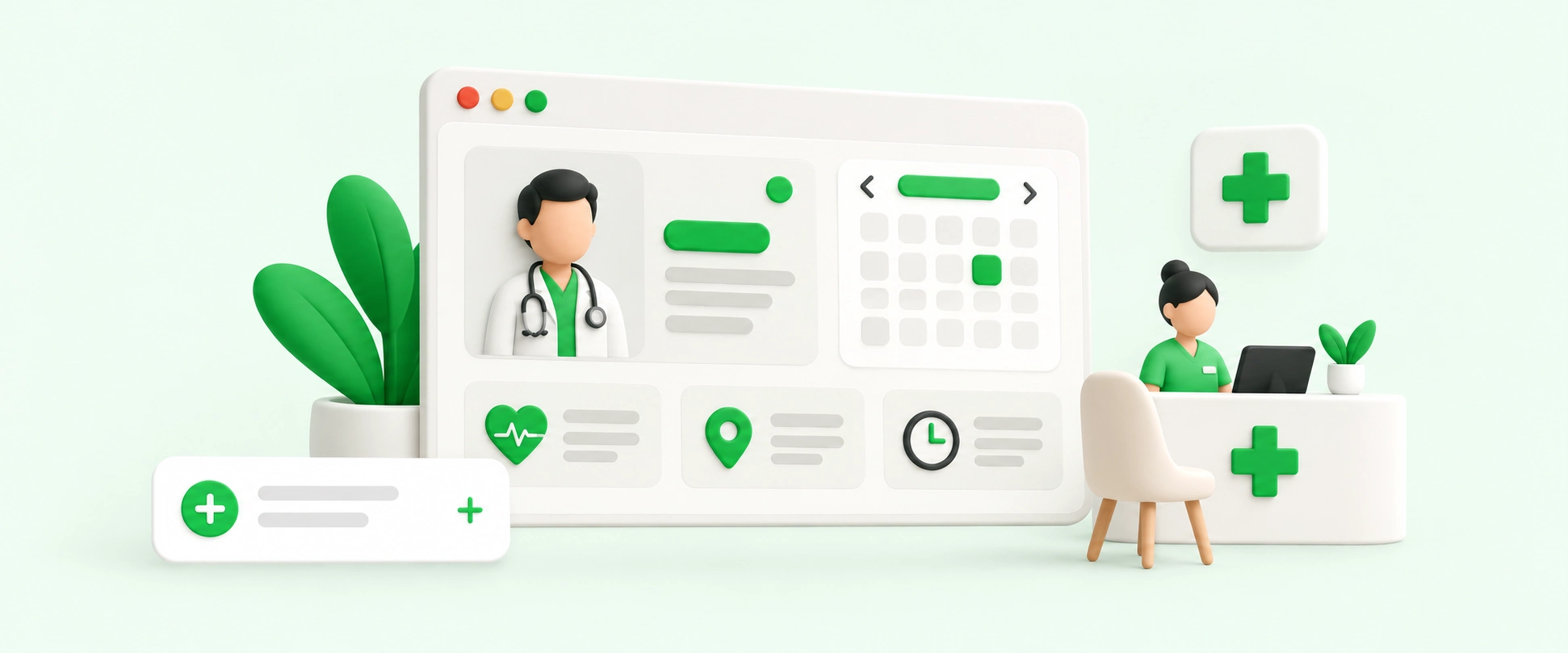 Medical clinic dashboard illustration